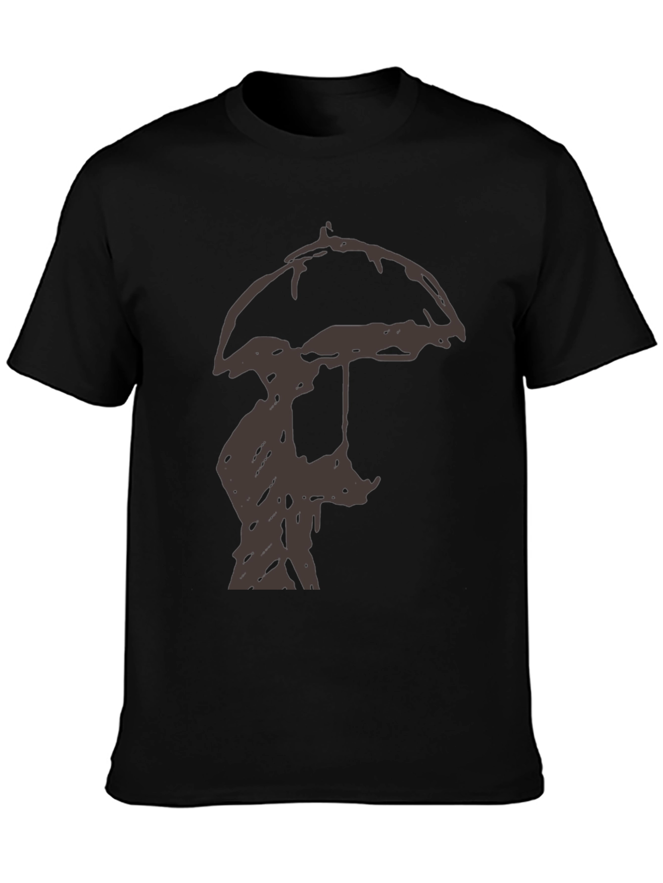 Umbrella Silhouette Graphic Tee - Black