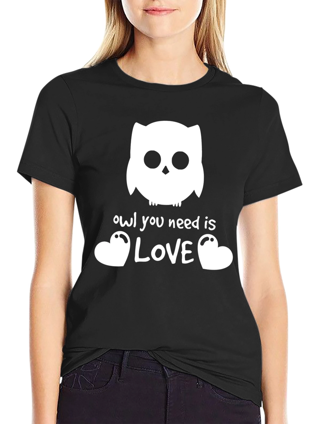 Owl You Need is Love T-Shirt - Black