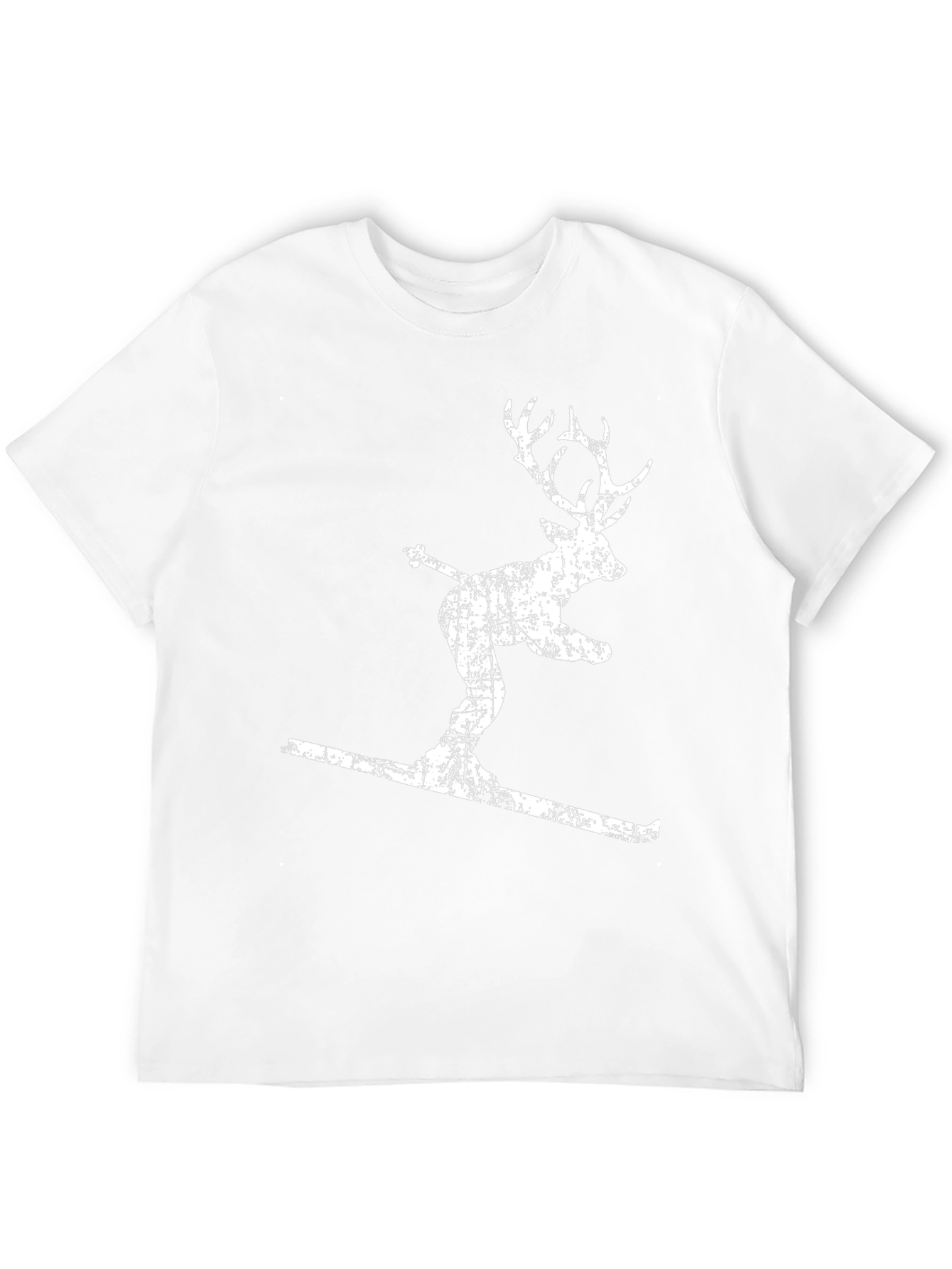 Skiing Deer Graphic T-Shirt - Mens Black Tee