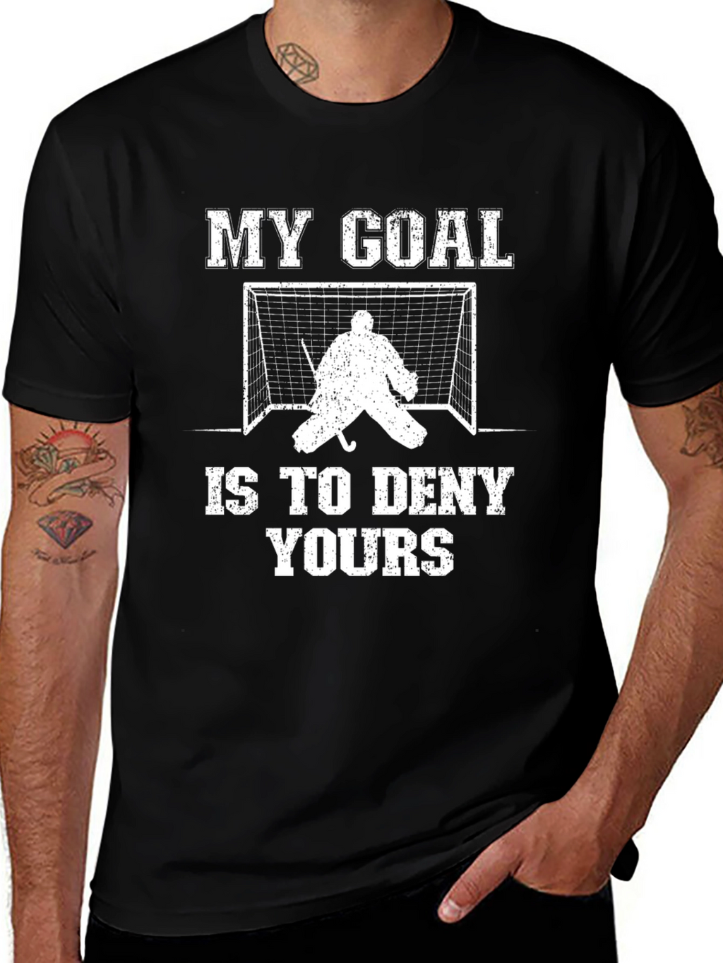 Hockey Goalie T-Shirt: My Goal Is To Deny Yours