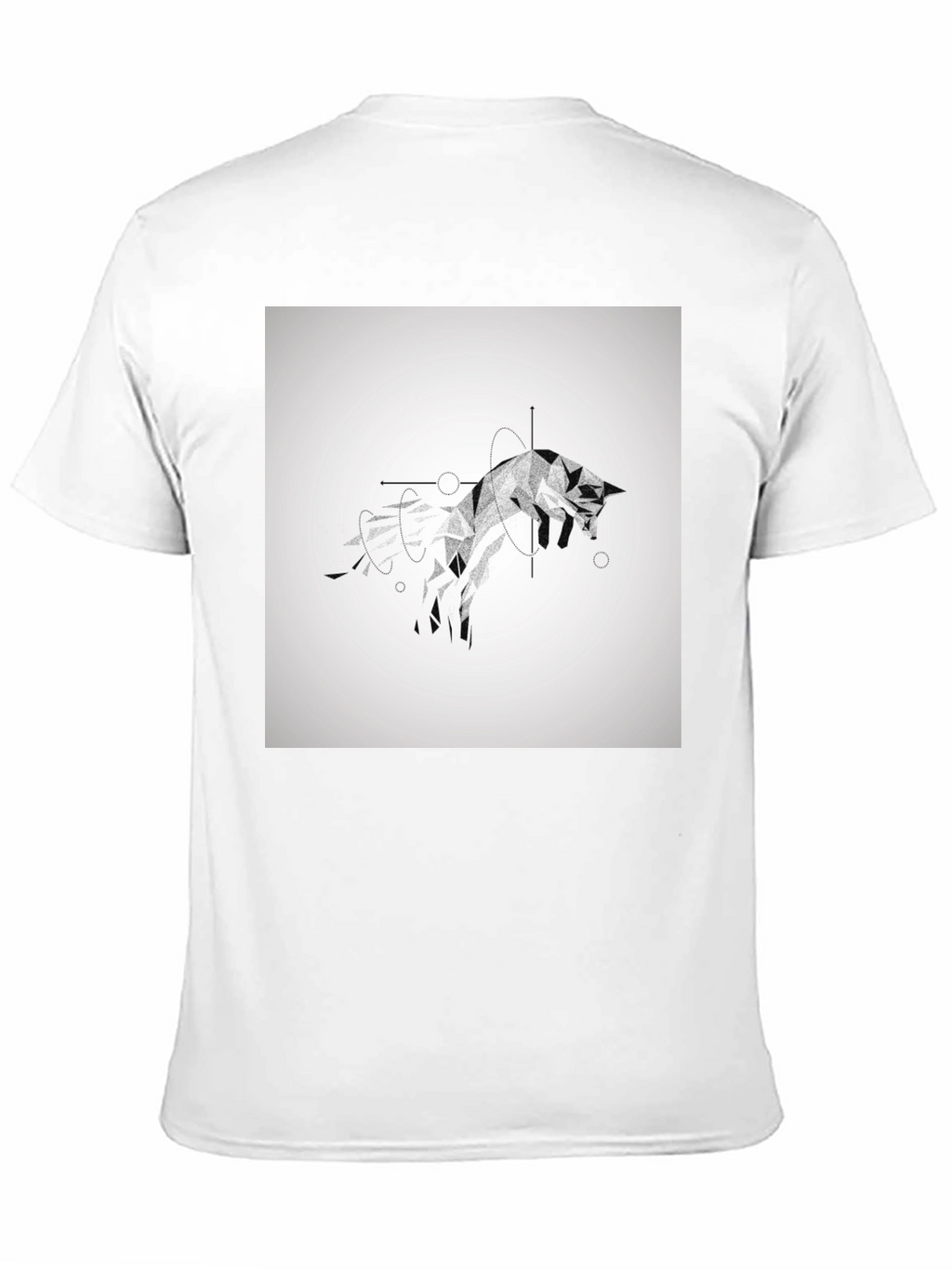 Geometric Fox Black T-Shirt