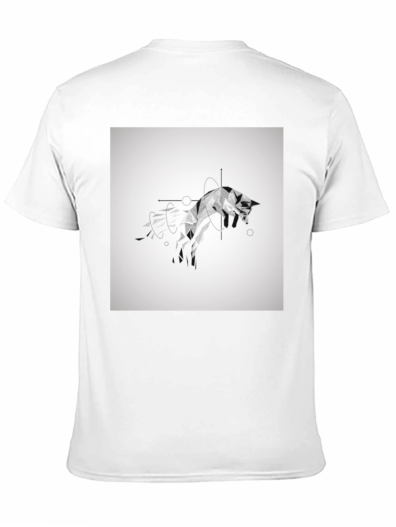 Geometric Fox Black T-Shirt