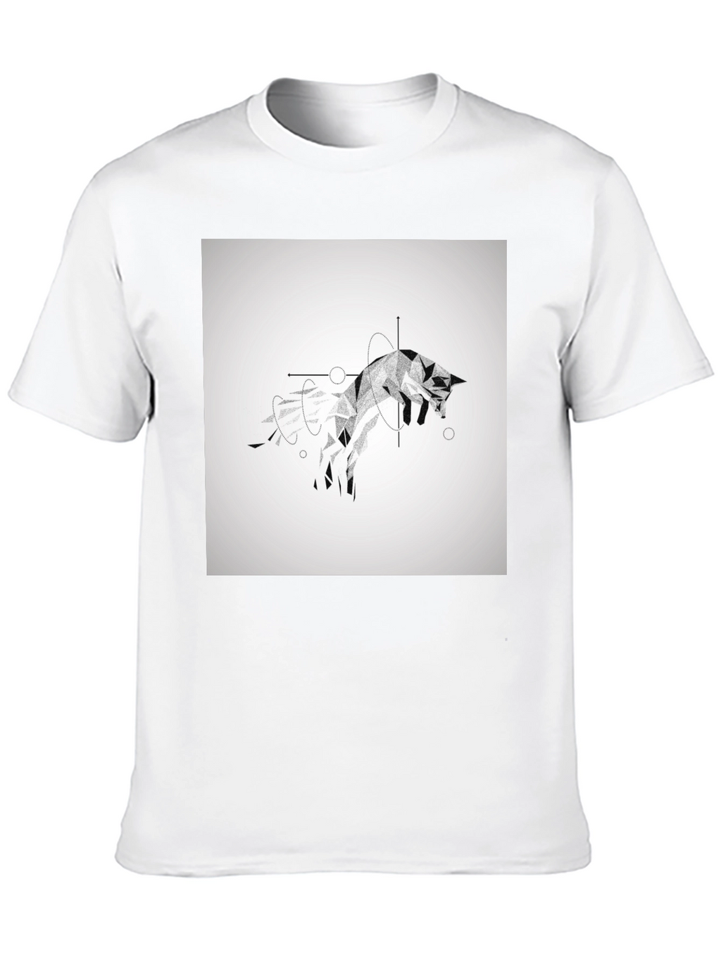 Geometric Fox Black T-Shirt