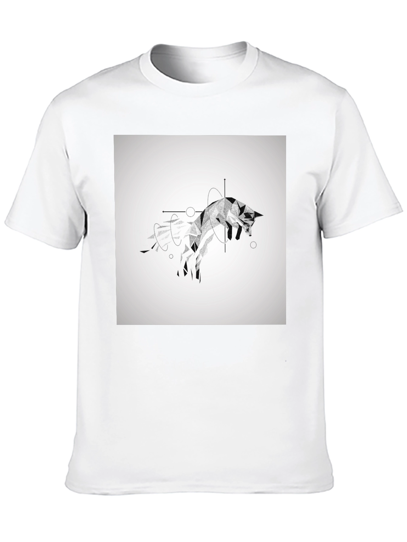 Geometric Fox Black T-Shirt