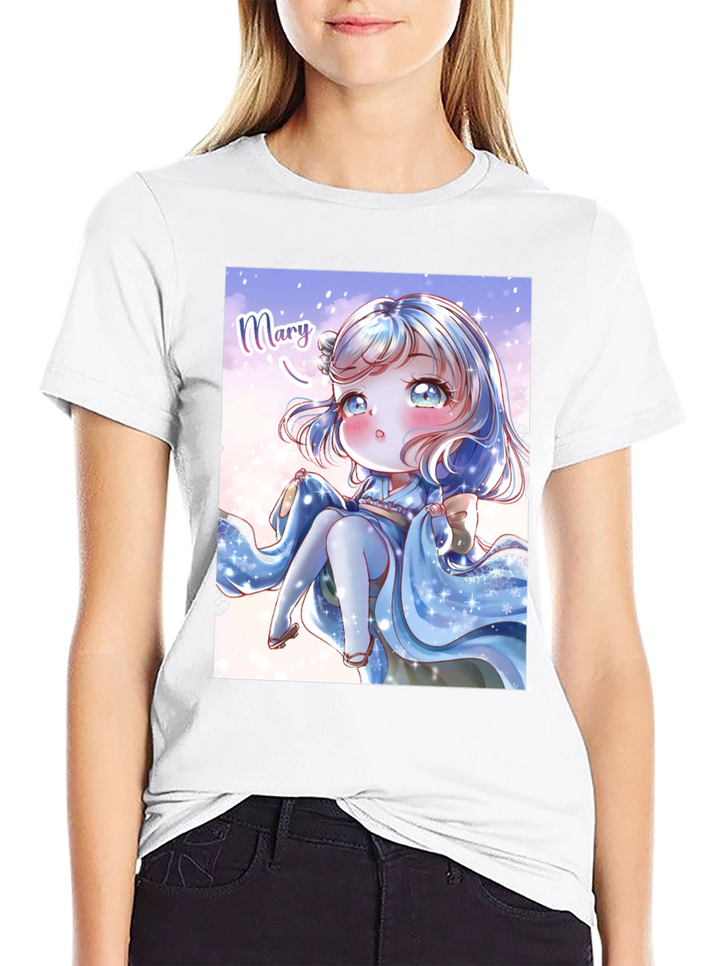 Anime Girl Graphic Print T-Shirt