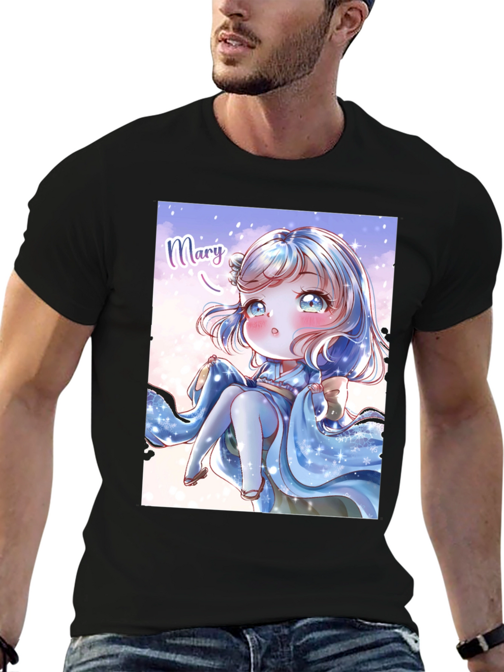 Anime Girl Graphic Print T-Shirt