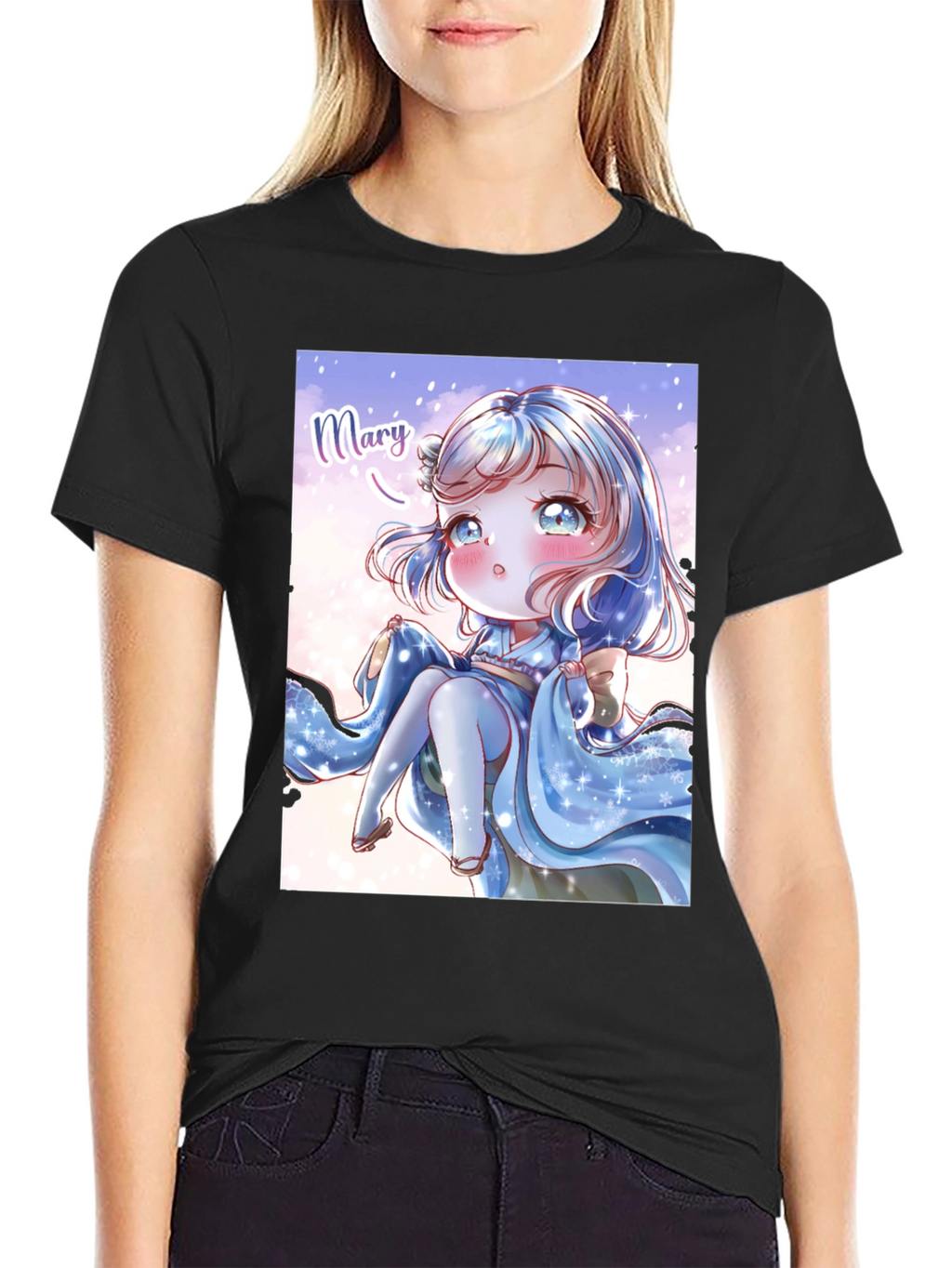 Anime Girl Graphic Print T-Shirt