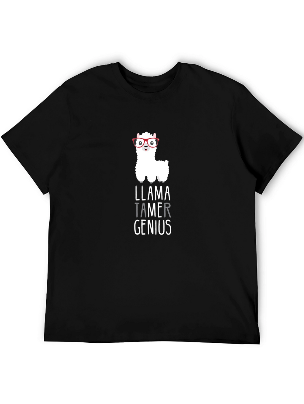 Llama Tamer Genius Graphic T-Shirt - Black