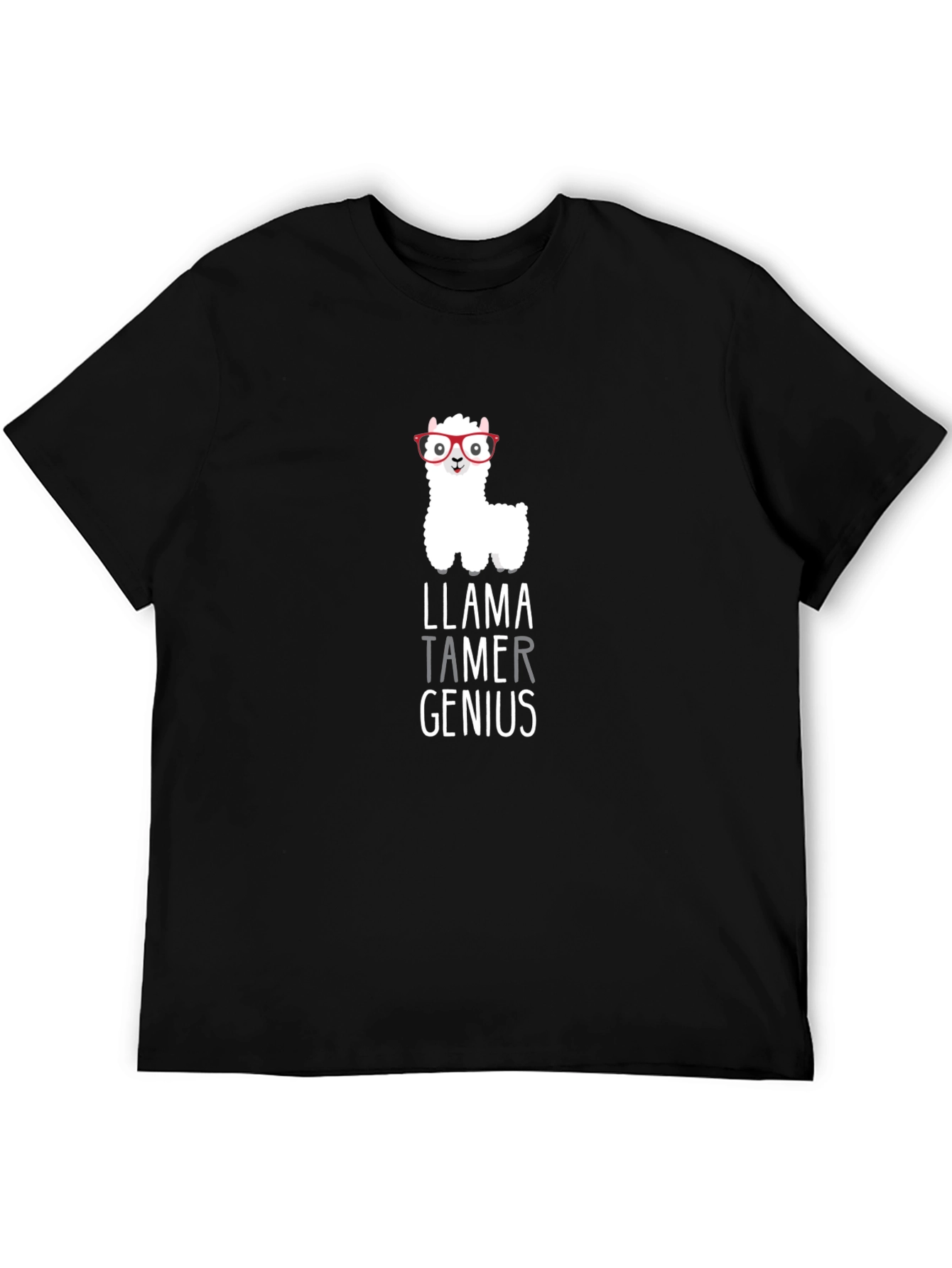 Llama Tamer Genius Graphic T-Shirt - Black