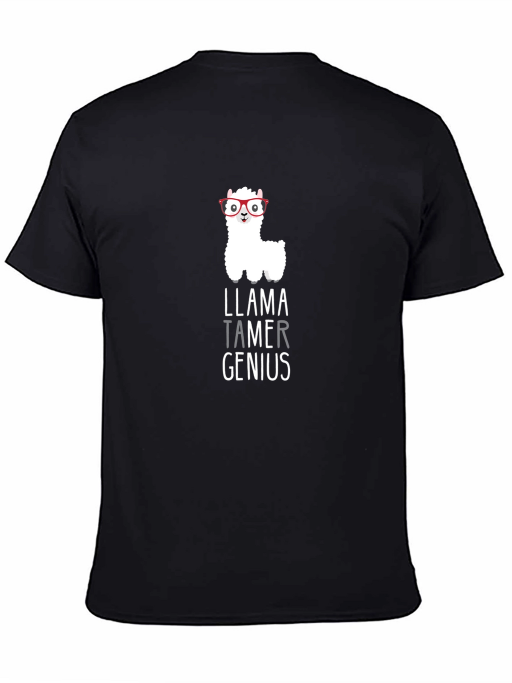 Llama Tamer Genius Graphic T-Shirt - Black