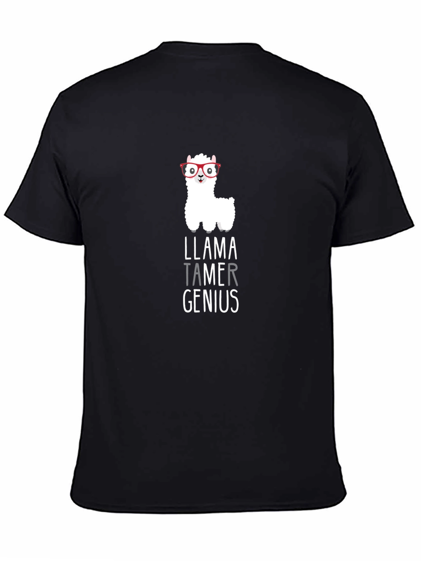 Llama Tamer Genius Graphic T-Shirt - Black