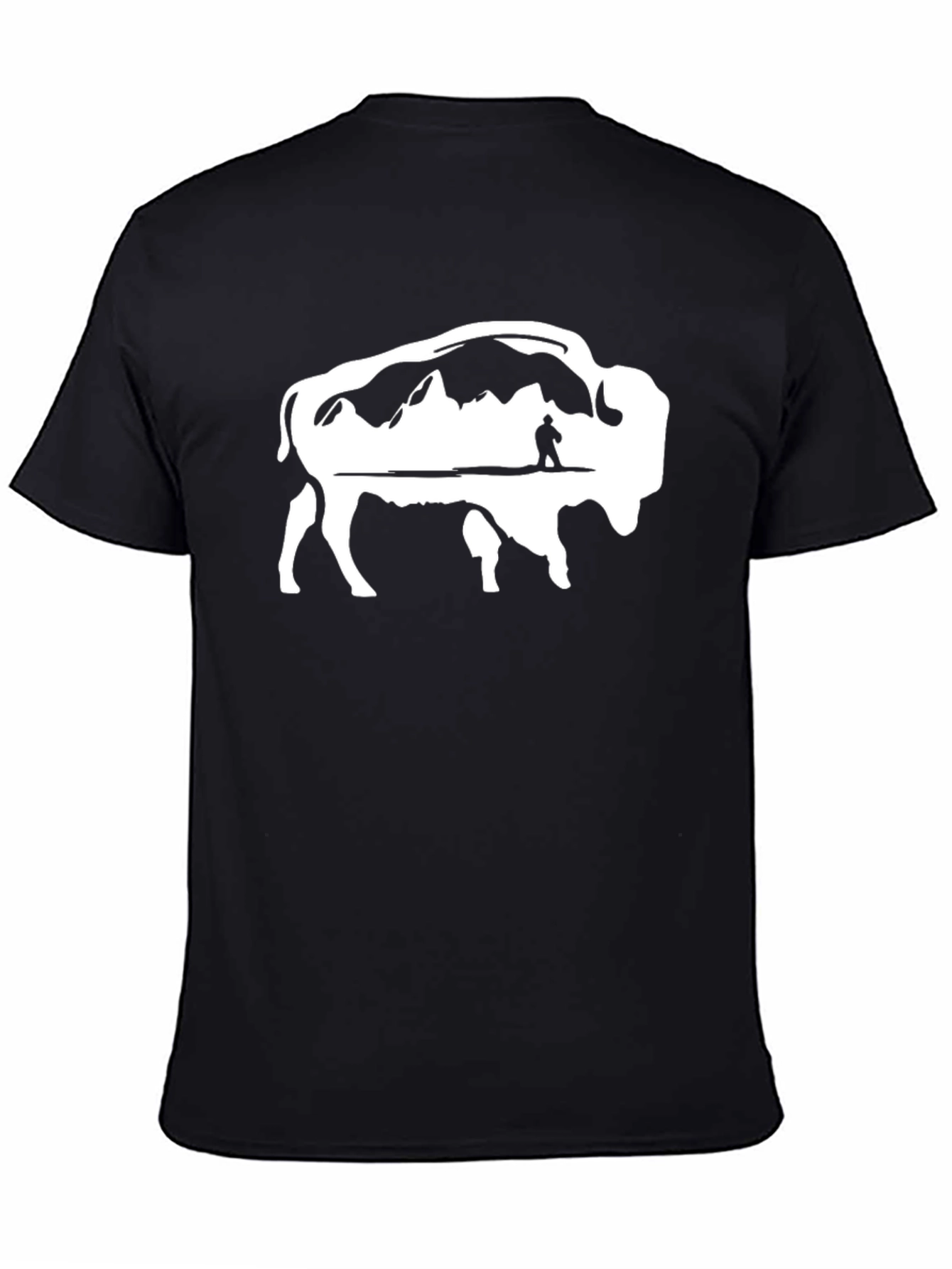 Buffalo Mountain Scene Graphic Tee - Black