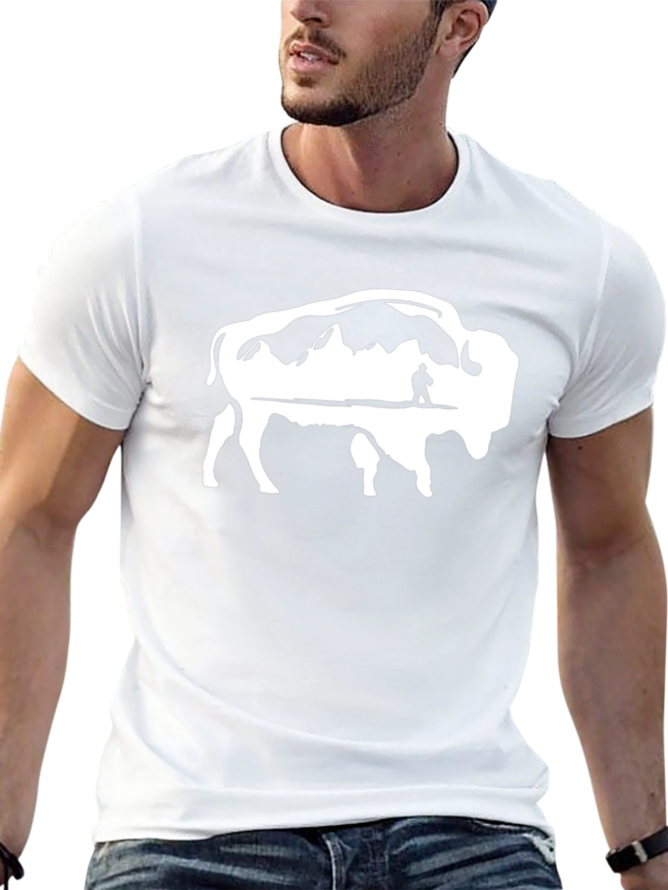 Buffalo Mountain Scene Graphic Tee - Black