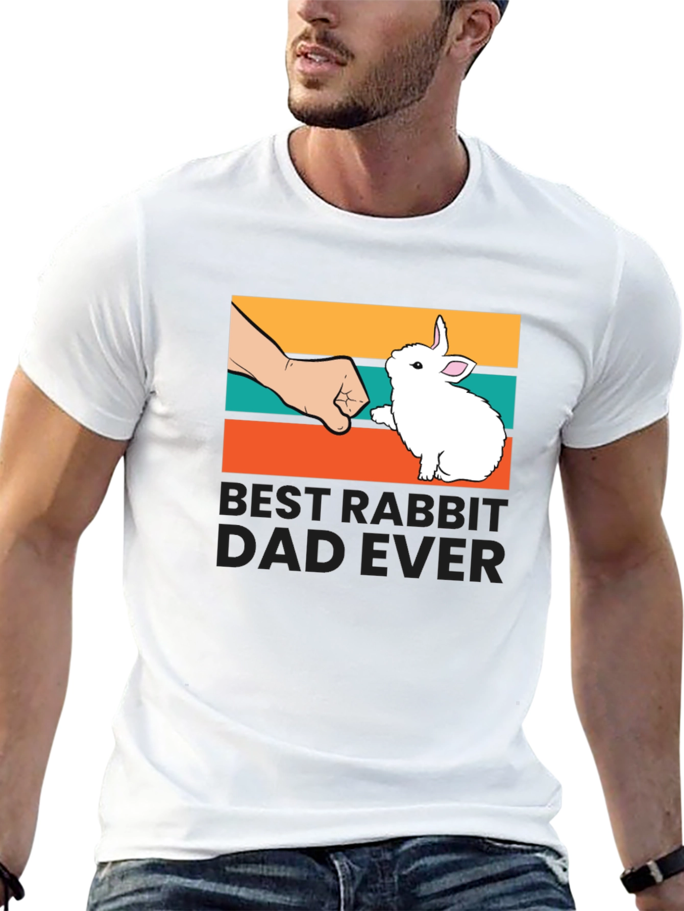 Best Rabbit Dad Ever Graphic Tee