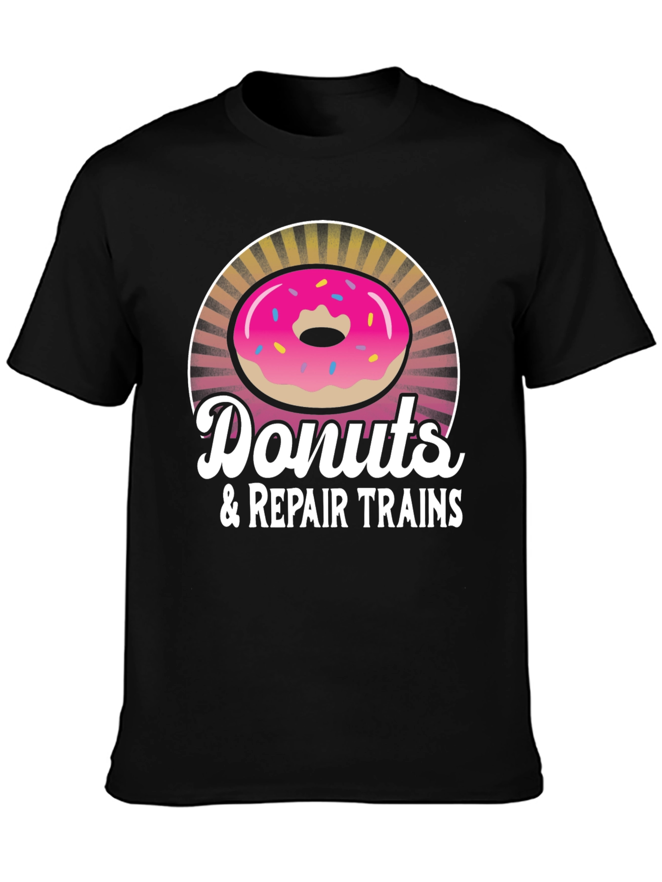 Donuts & Repair Trains Graphic T-Shirt