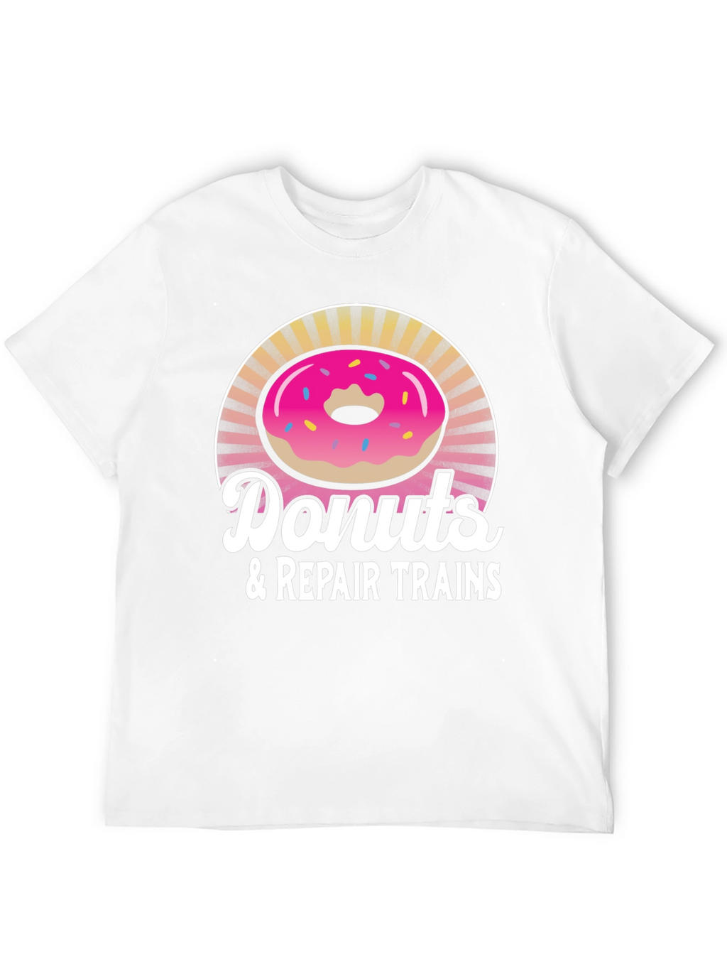 Donuts & Repair Trains Graphic T-Shirt