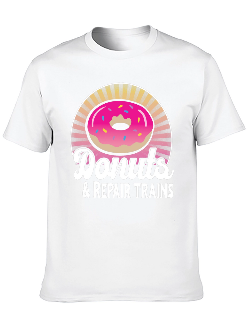 Donuts & Repair Trains Graphic T-Shirt