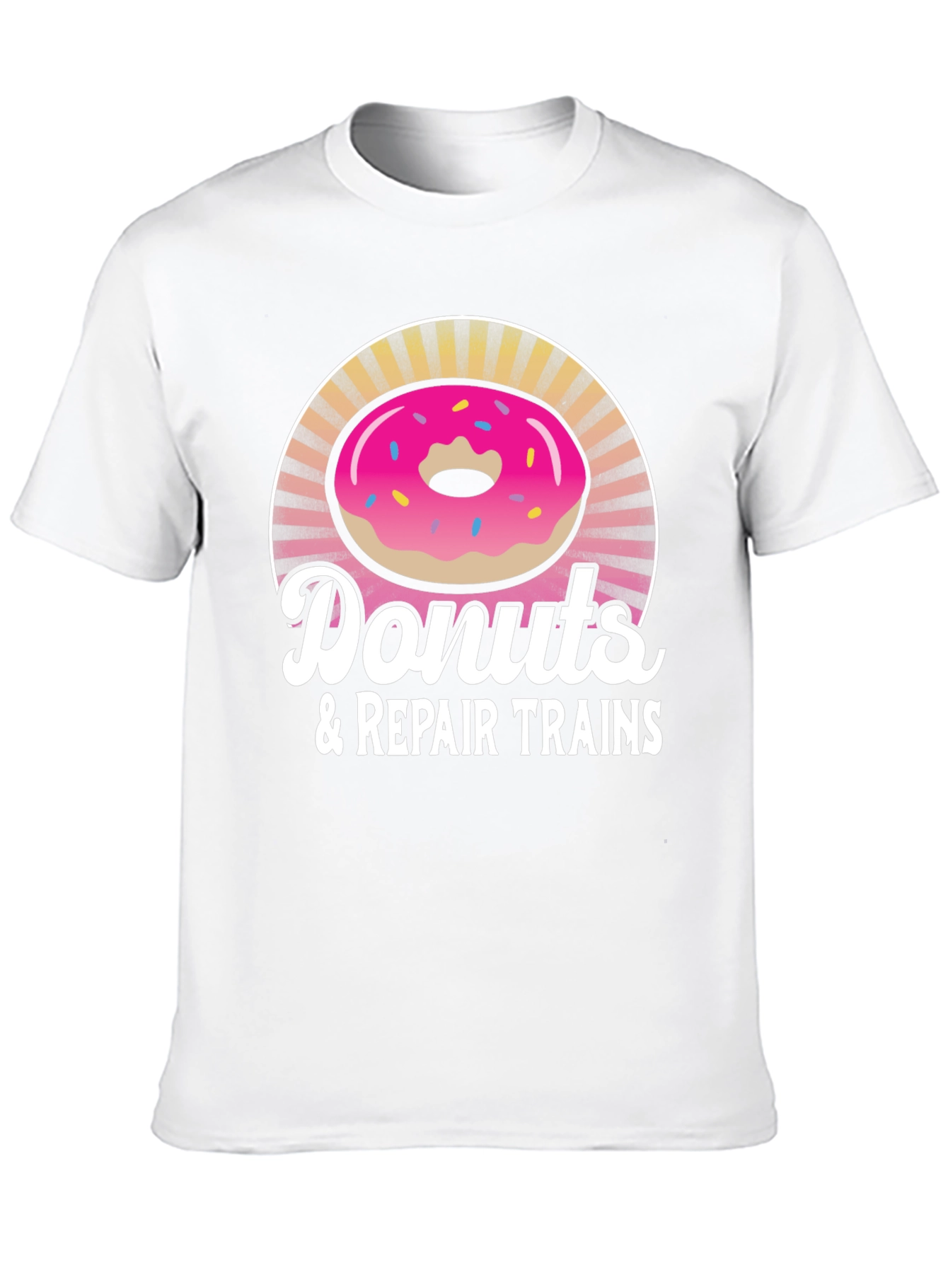 Donuts & Repair Trains Graphic T-Shirt