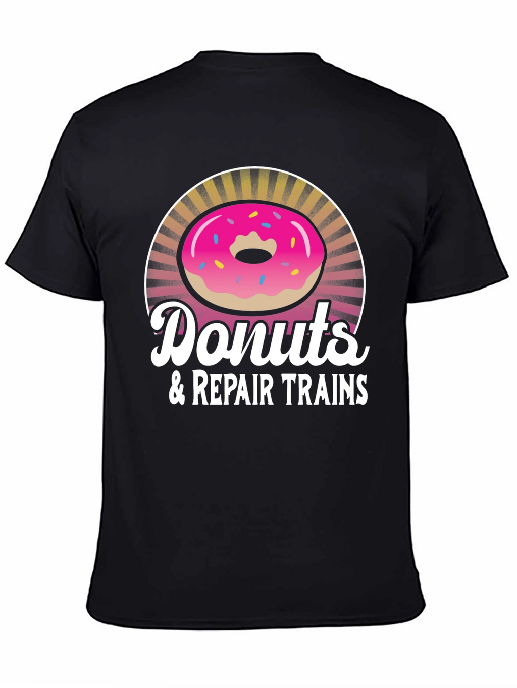 Donuts & Repair Trains Graphic T-Shirt
