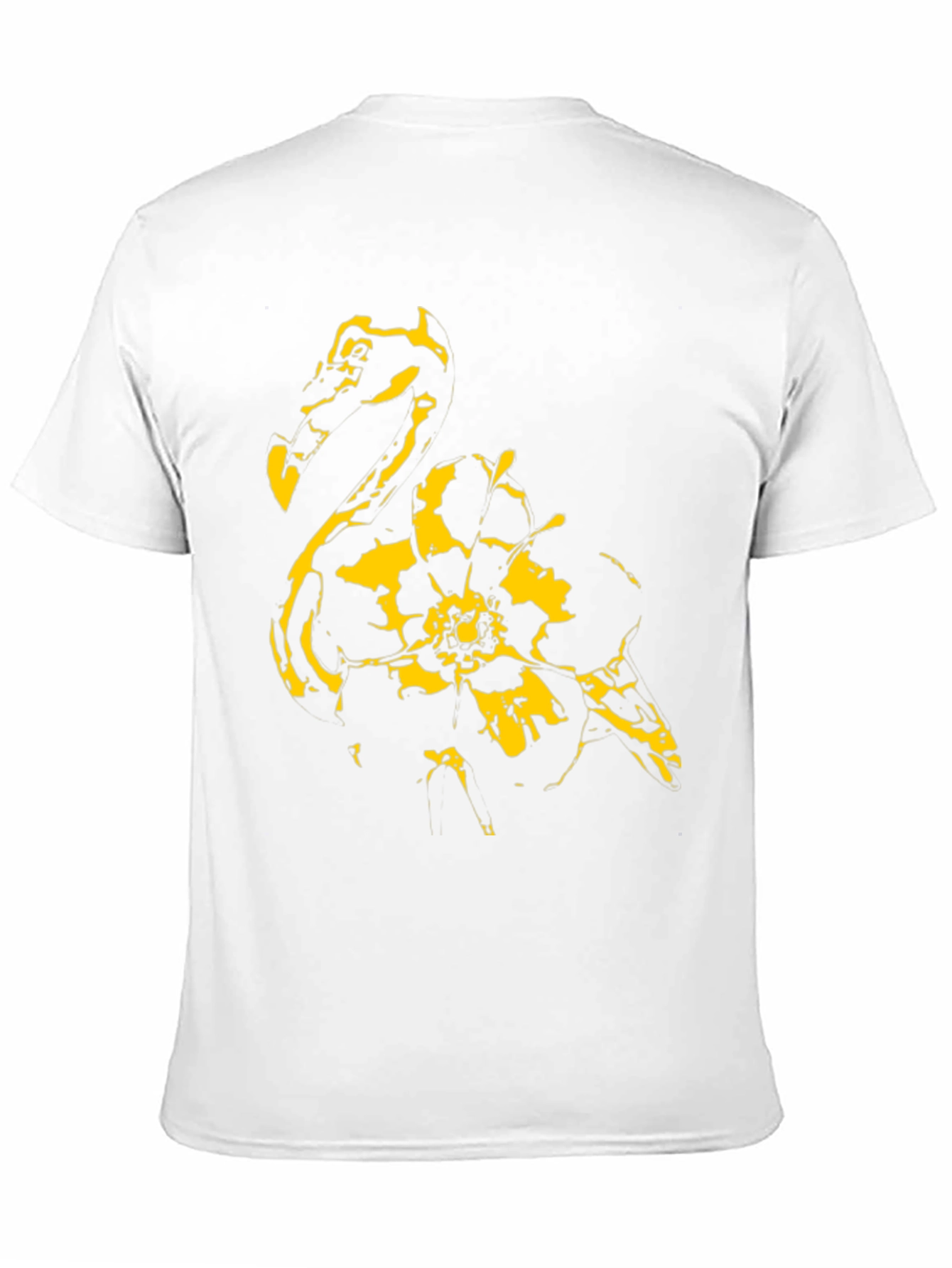 Abstract Flamingo Graphic Black T-Shirt