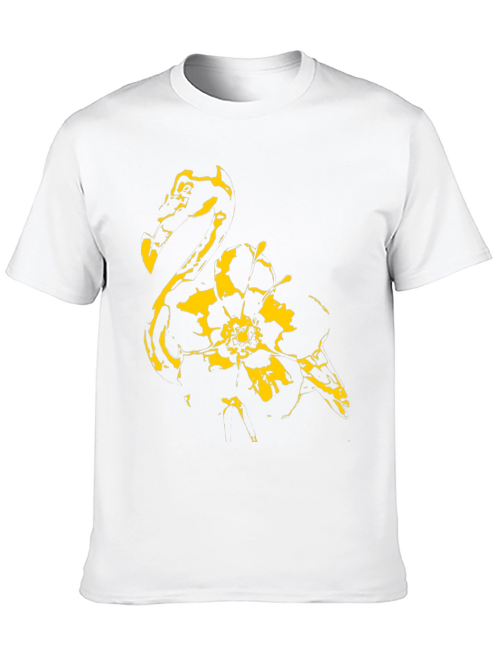 Abstract Flamingo Graphic Black T-Shirt