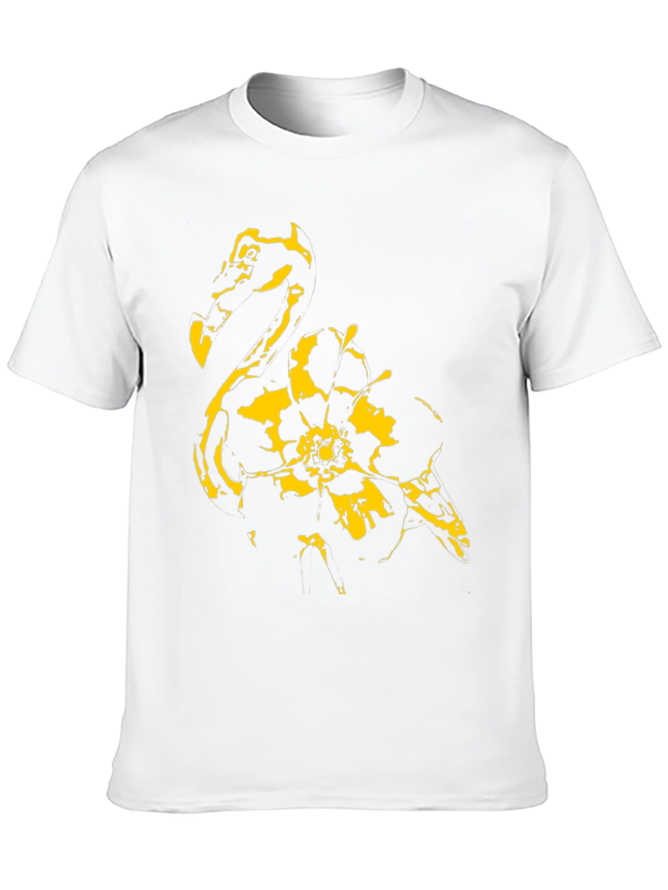 Abstract Flamingo Graphic Black T-Shirt