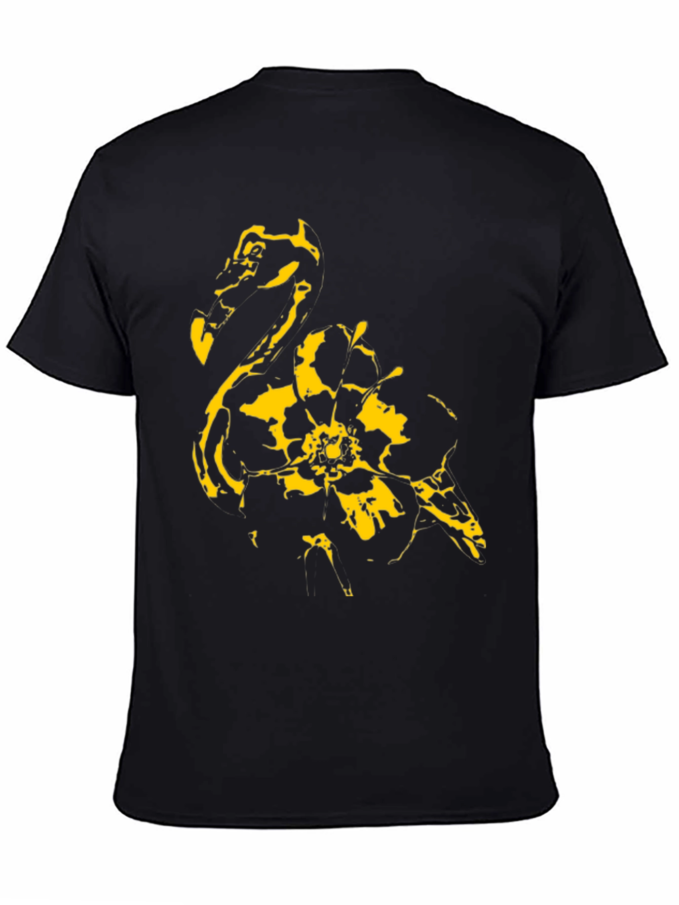 Abstract Flamingo Graphic Black T-Shirt