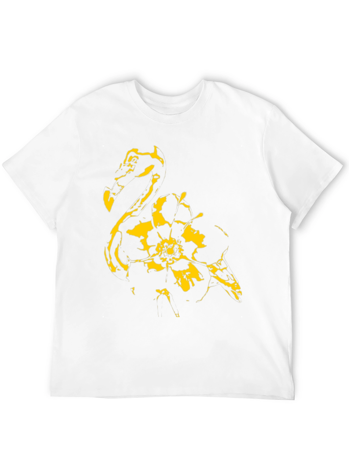 Abstract Flamingo Graphic Black T-Shirt