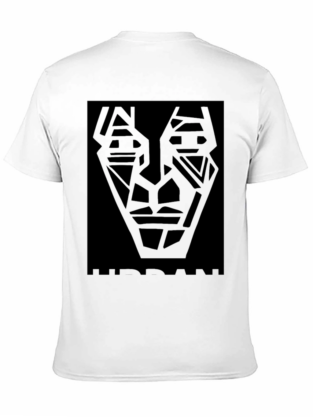 Abstract Geometric Face Black T-Shirt