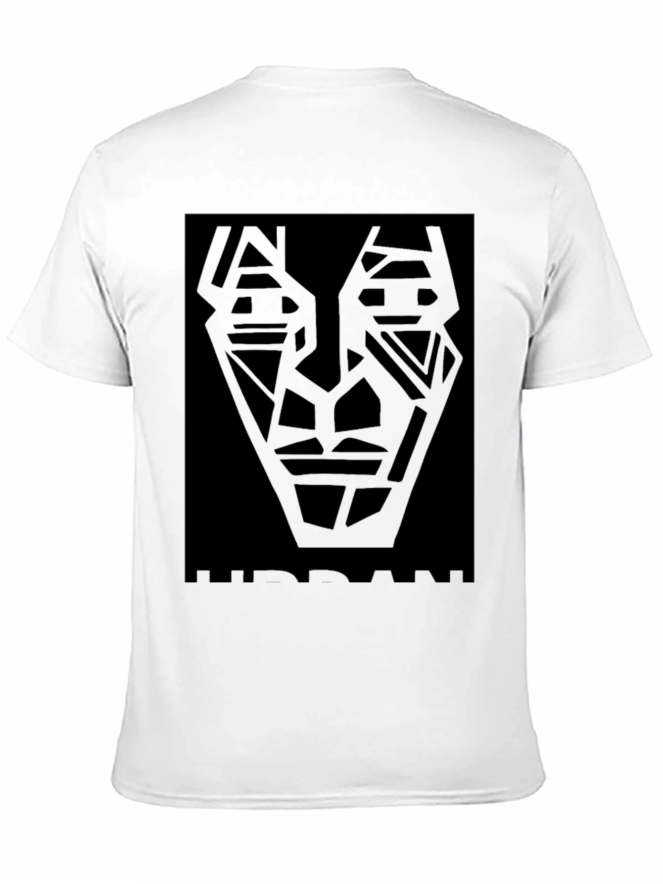 Abstract Geometric Face Black T-Shirt