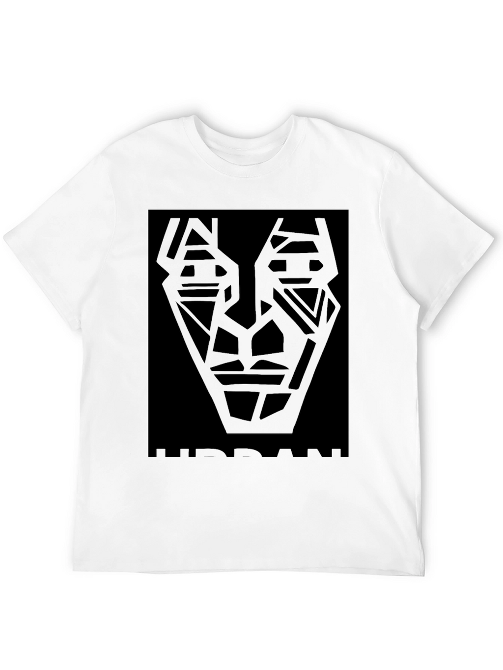 Abstract Geometric Face Black T-Shirt