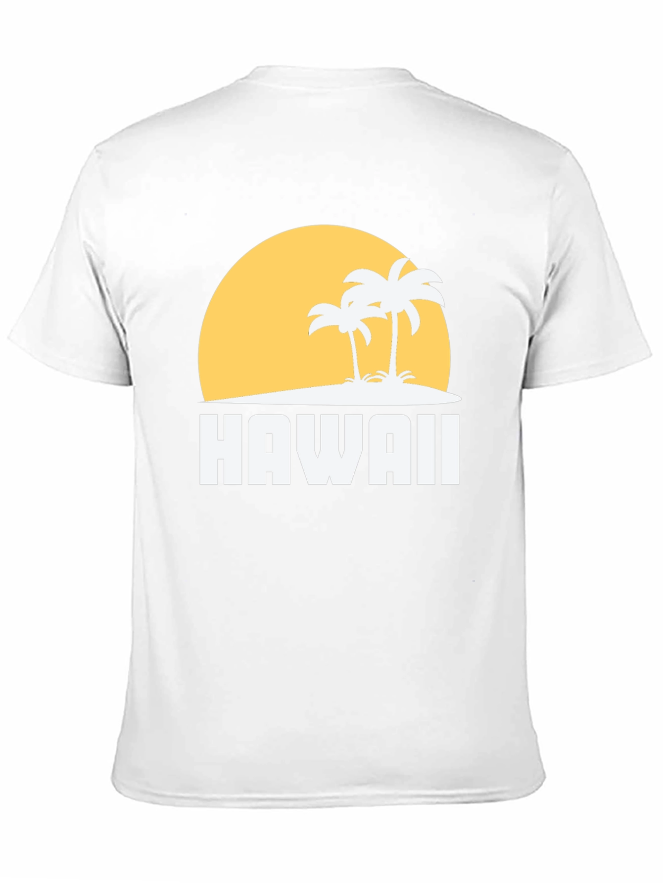 Hawaii Sunset Palm Tree Graphic Tee - Black