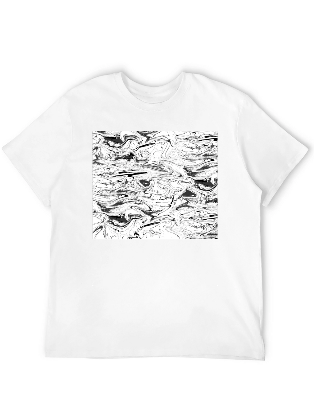 Abstract Black & White Swirl Graphic Tee