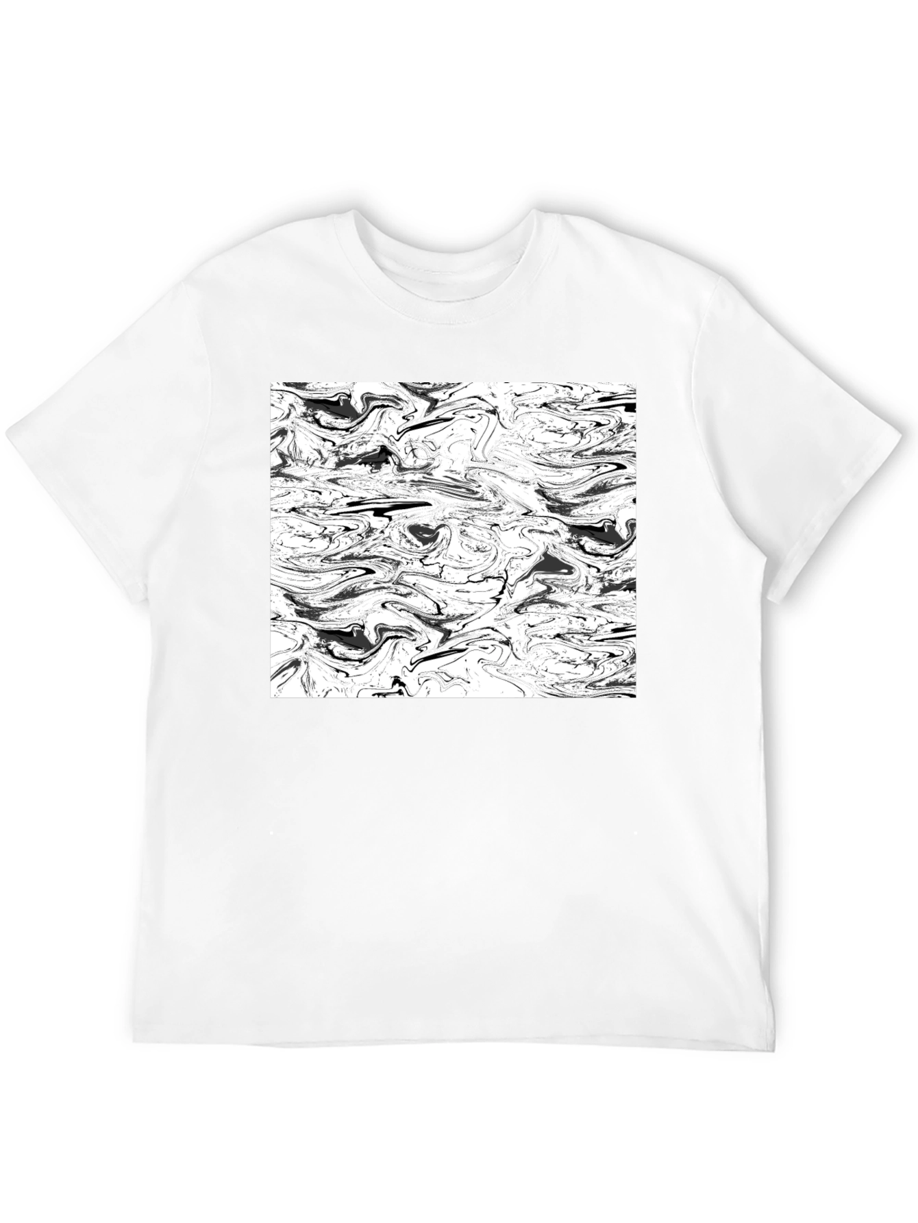 Abstract Black & White Swirl Graphic Tee