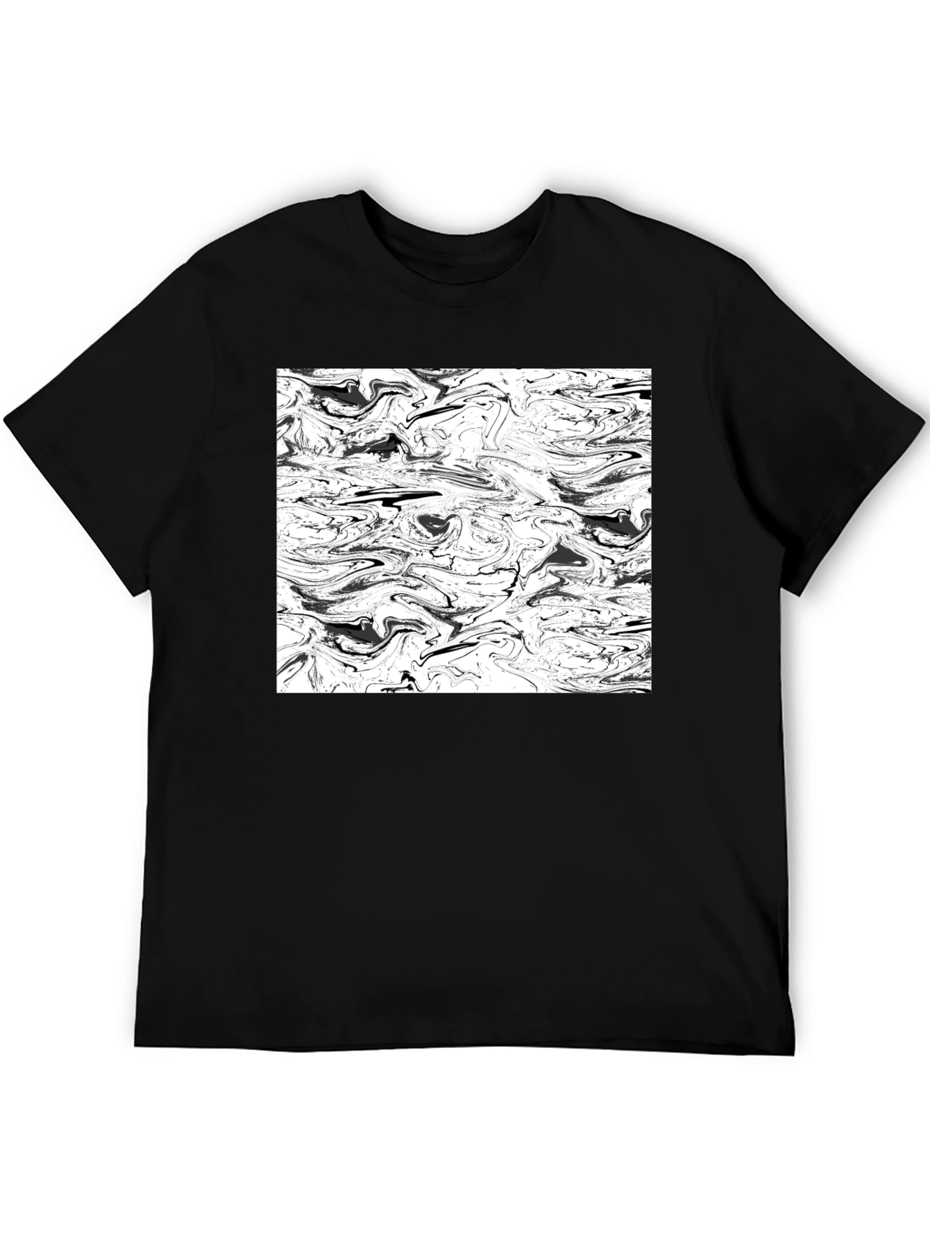Abstract Black & White Swirl Graphic Tee