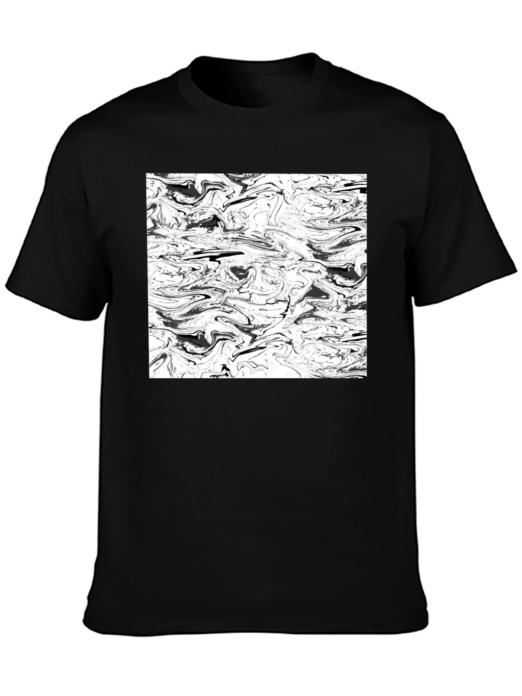 Abstract Black & White Swirl Graphic Tee