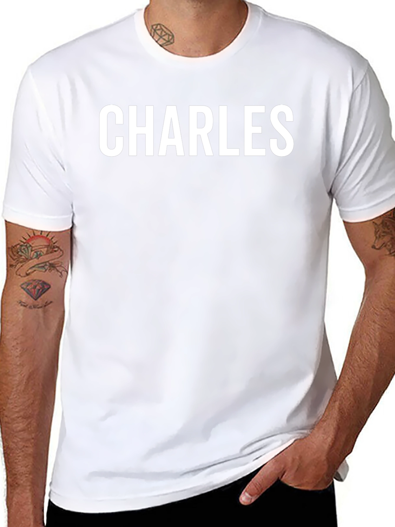 Charles Black T-Shirt - Personalized Name Tee