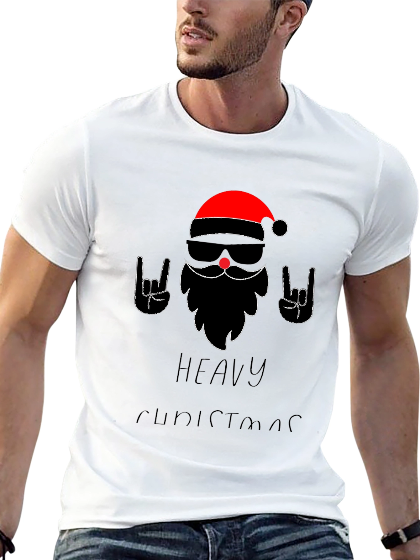 Heavy Christmas Santa Graphic T-Shirt
