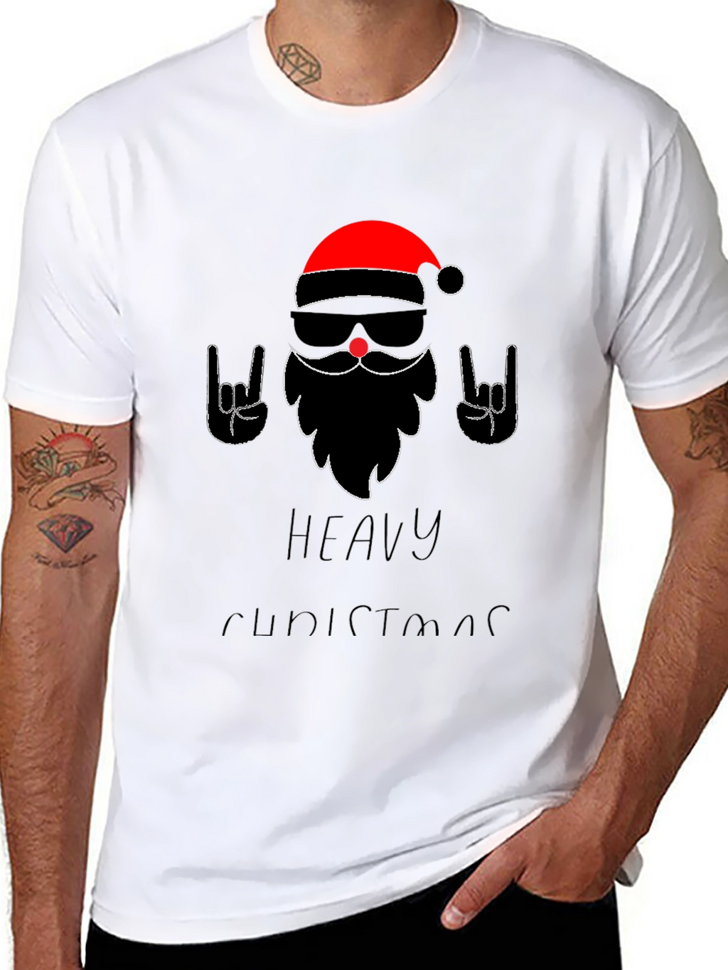 Heavy Christmas Santa Graphic T-Shirt