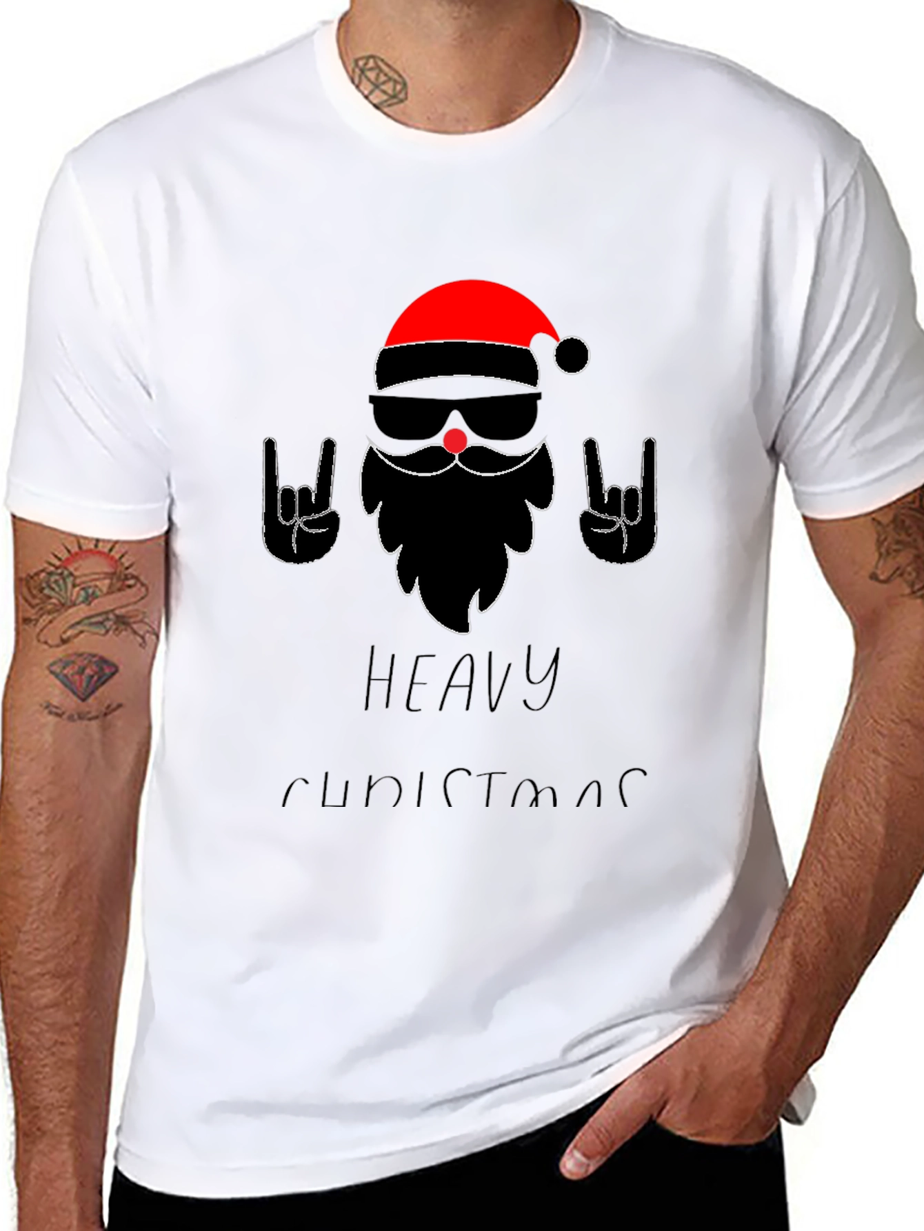 Heavy Christmas Santa Graphic T-Shirt