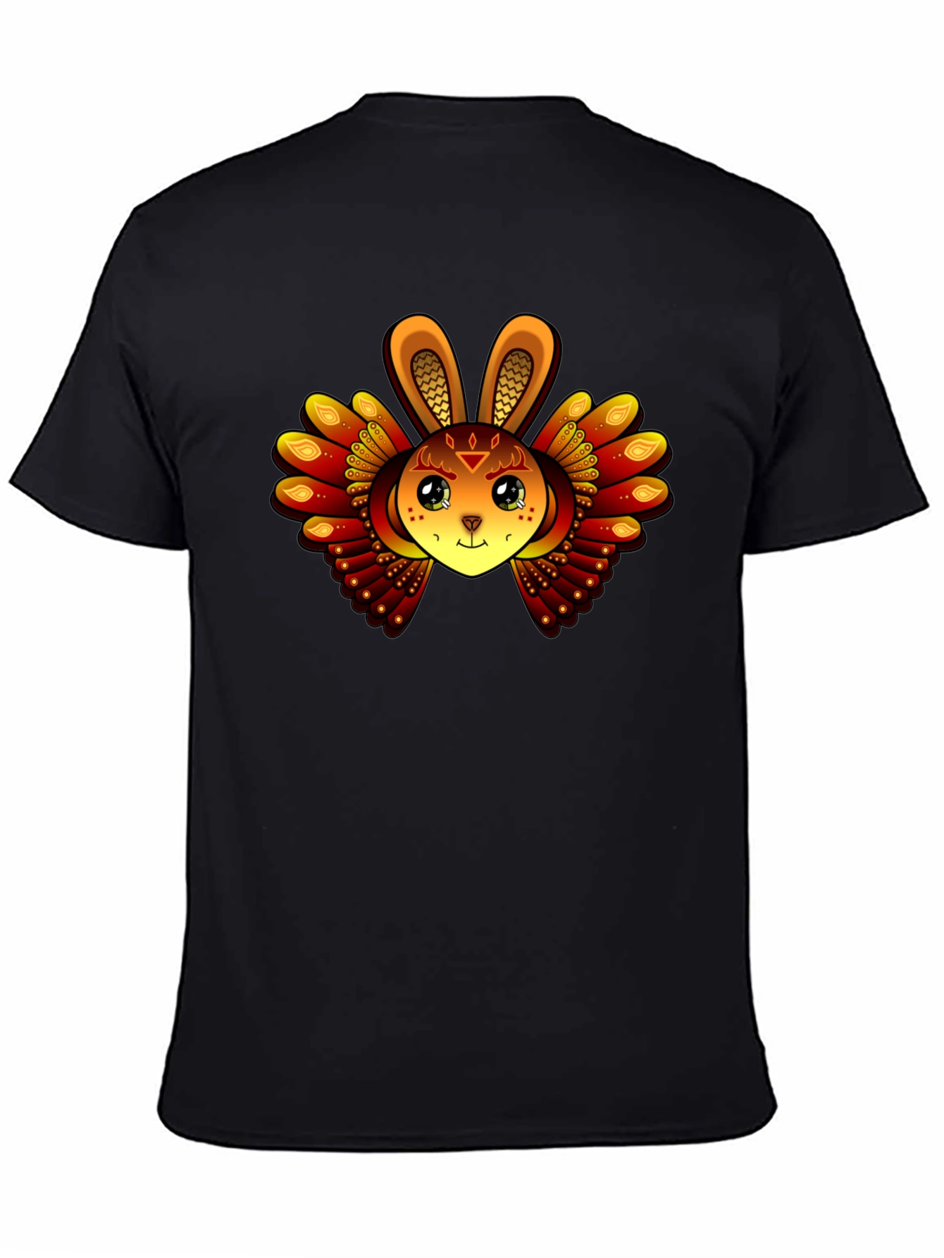 Mystic Rabbit Graphic Tee - Black Cotton Blend