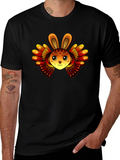 Mystic Rabbit Graphic Tee - Black Cotton Blend