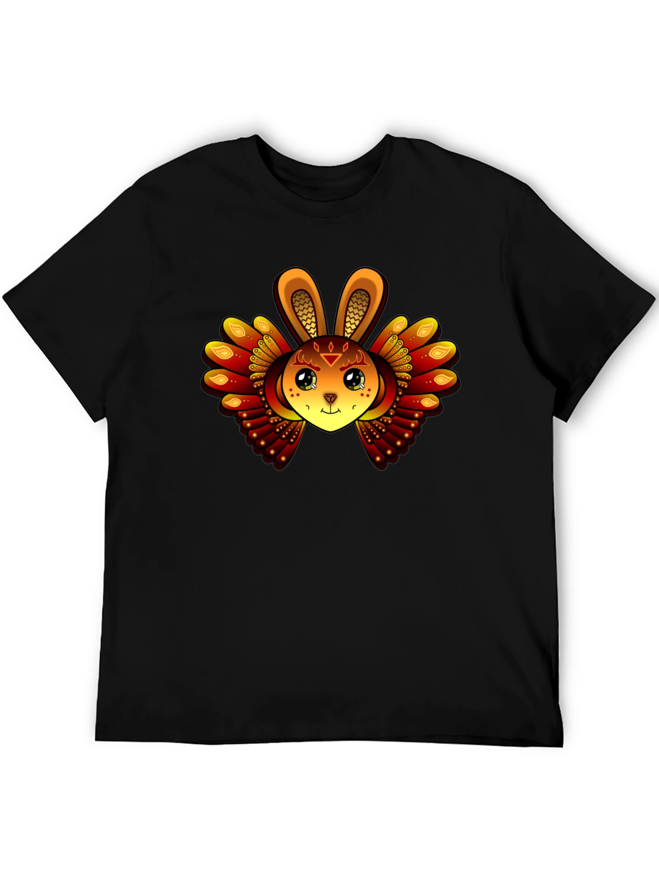 Mystic Rabbit Graphic Tee - Black Cotton Blend