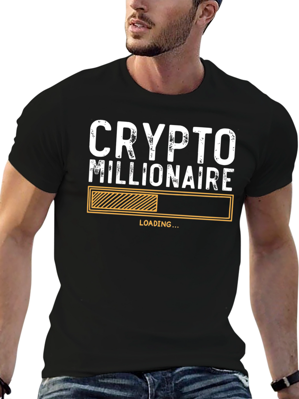Crypto Millionaire Loading Black T-Shirt