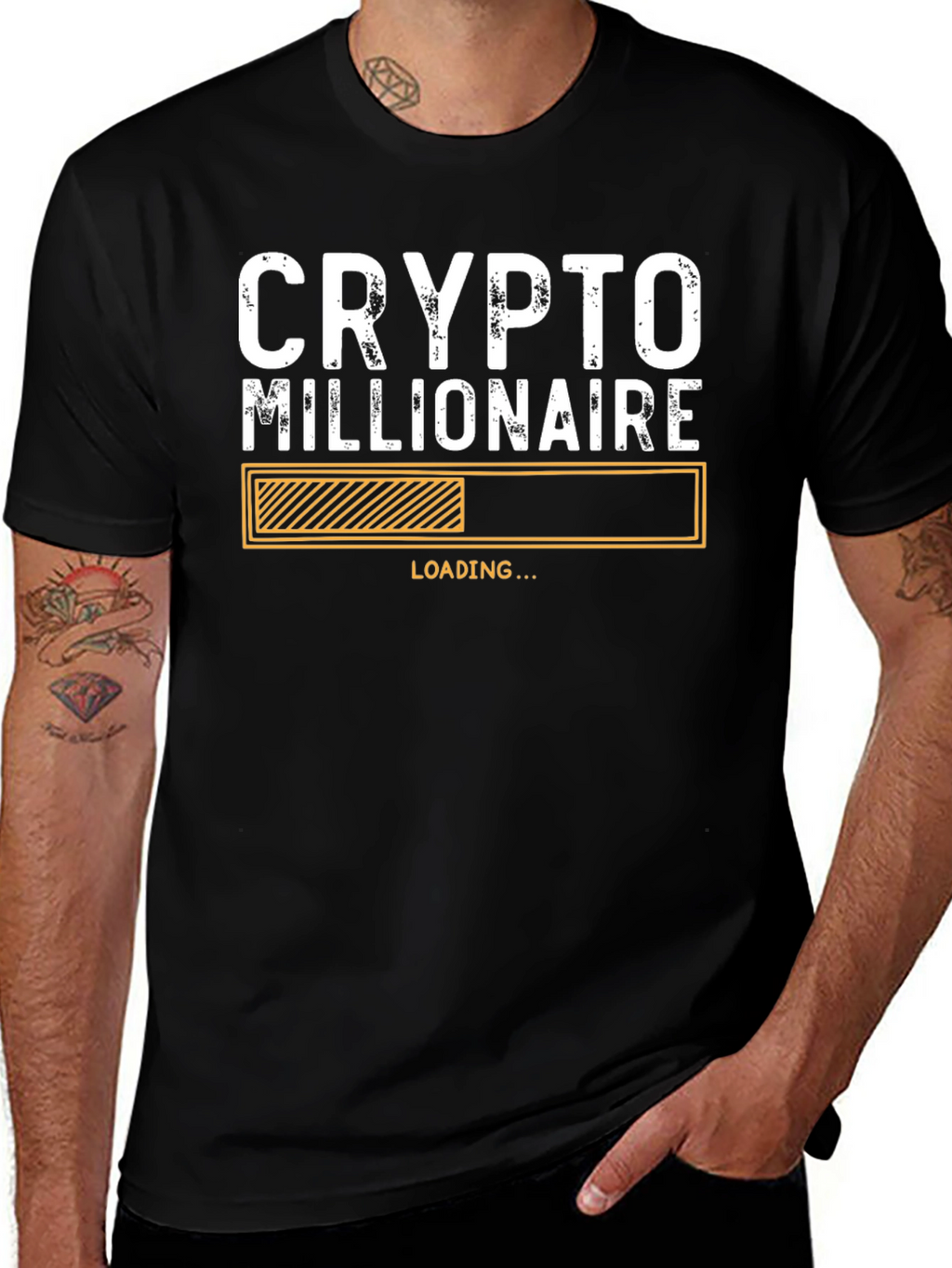 Crypto Millionaire Loading Black T-Shirt