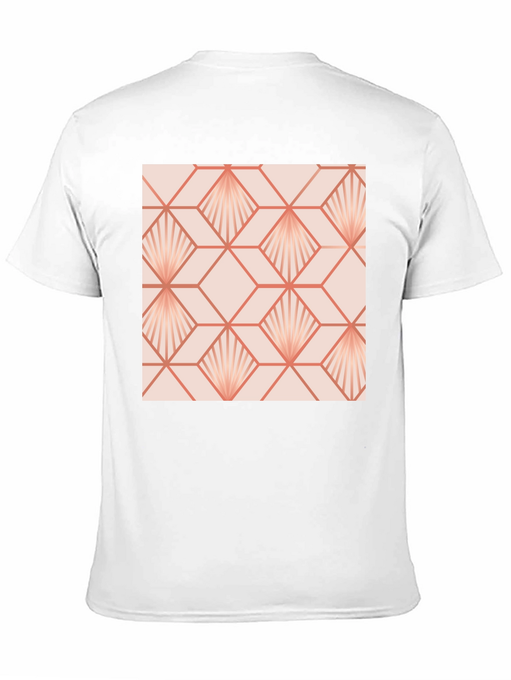 Geometric Fan Pattern Black T-Shirt