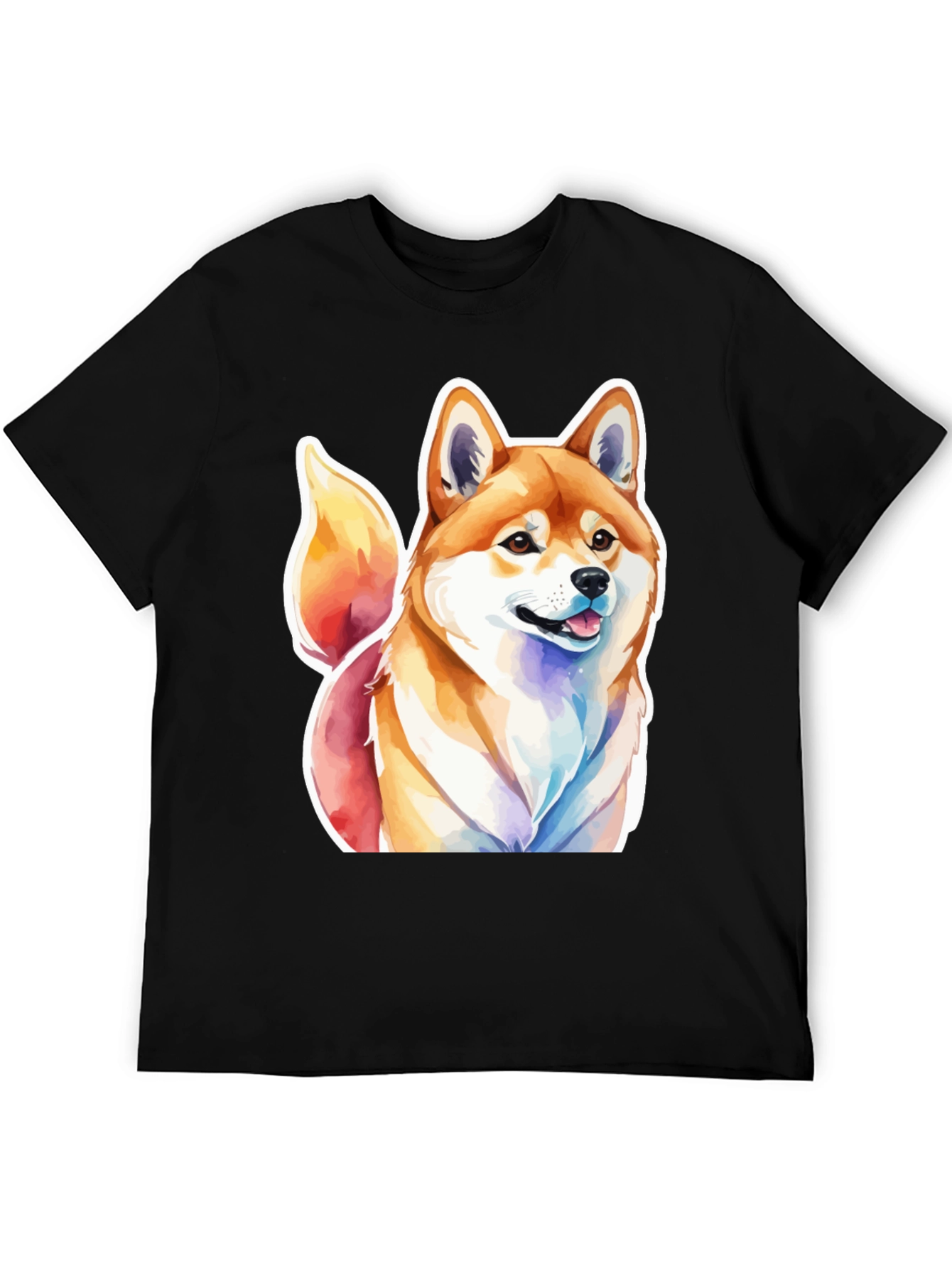 Shiba Inu Watercolor Graphic T-Shirt
