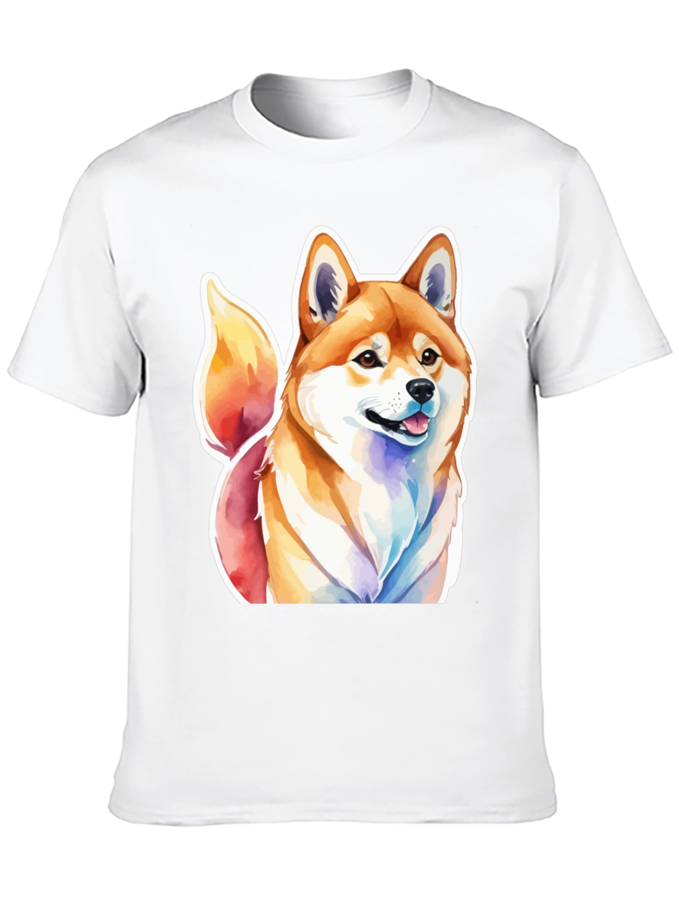 Shiba Inu Watercolor Graphic T-Shirt
