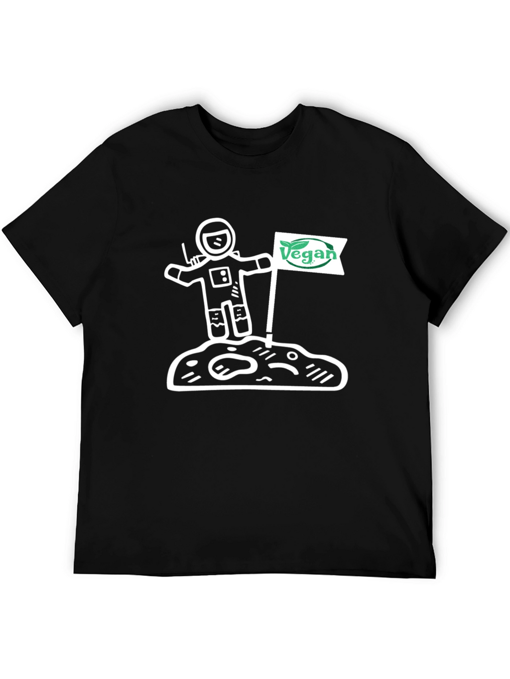 Vegan Astronaut Graphic T-Shirt - Unisex Black Tee