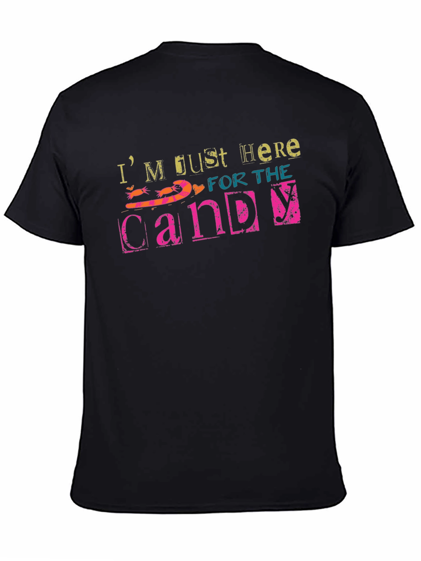 Just Here for the Candy Black T-Shirt